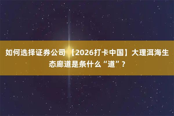 如何选择证券公司 【2026打卡中国】大理洱海生态廊道是条什么“道”？